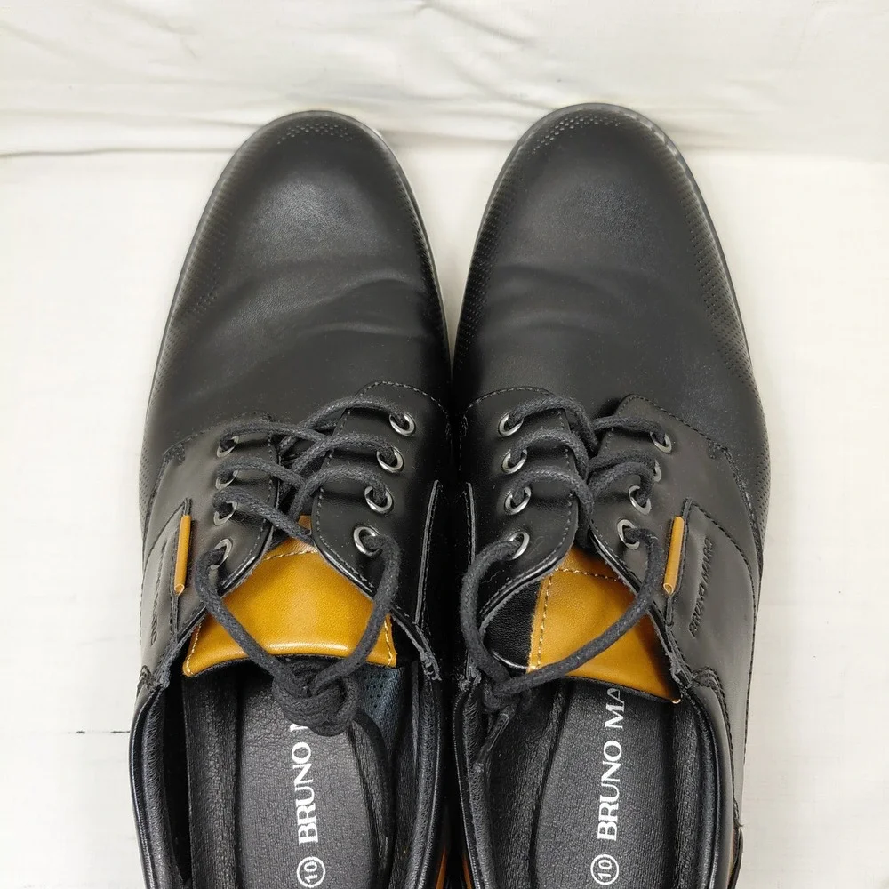 Bruno Marc SBOX2336M Mens Black Perforated Oxford Dress Shoes Size 10 US 43.5 EU